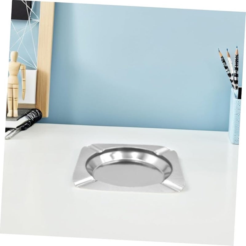 حامل سجائر مربع من الفولاذ المقاوم للصدأ 12 قطعة للاستخدام الداخلي والخارجي حديث غير قابل للانقلاب - Image 4